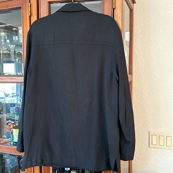 Lauren Ralph Lauren, 100% silk black long sleeve Shacket shirt/jacket, green tag - Picture 7 of 7